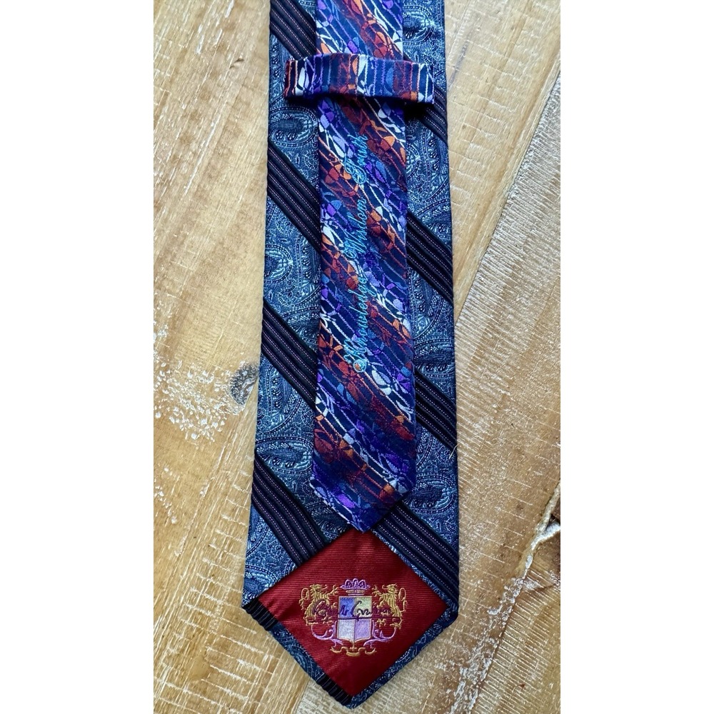 ROBERT GRAHAM Paisley Stripe Luxury Silk Tie Made In USA Knowledge Wisdom Truth